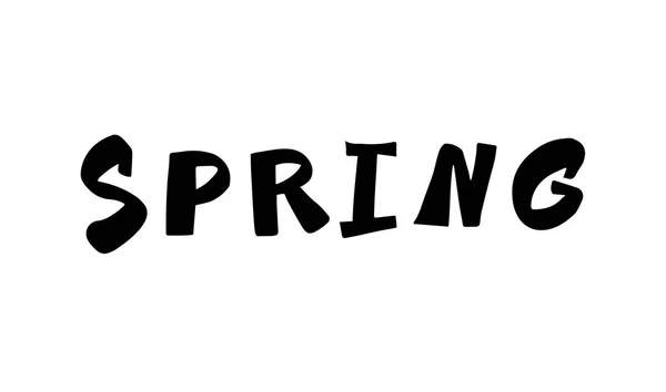 Tavaszi kézzel rajzolt betűkkel. Kalligráfia-ecset betűk. Beautifu — Stock Vector