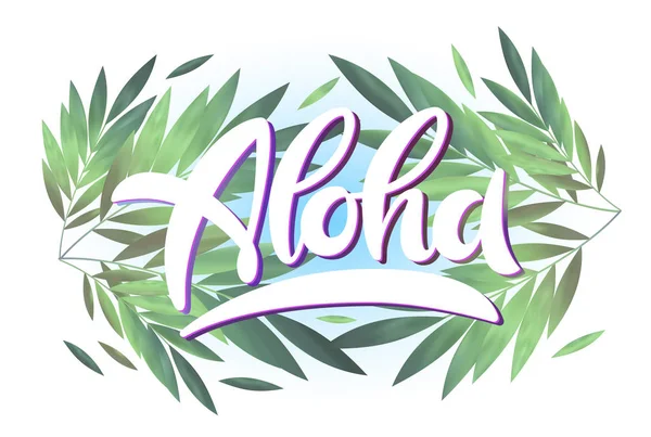Aloha lettering. Hand drawn calligraphy brush pen text. Unique a — Stock Vector