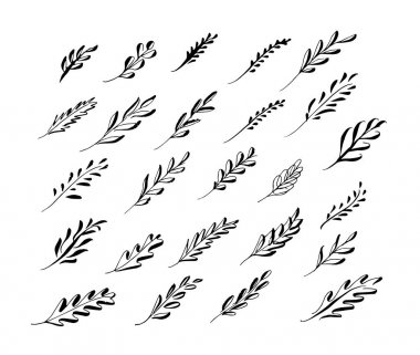 Floral dizi desen siyah üzerine beyaz bırakır. Elle çizilmiş fırça hasta