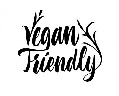 Vejetaryen dostu yazı. El çizilen hat yazıt. Br