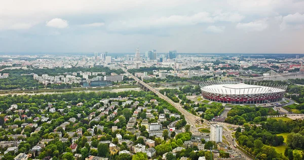 Widok na Warszaw i Stadion Narodowy PGE .