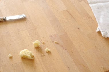 Artık ekmek ve tereyağı ile büyük kopya alanı ile snack