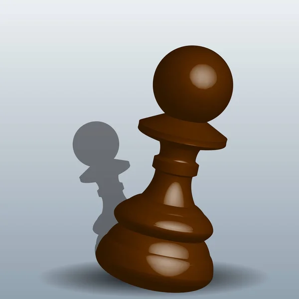 Πιόνι σκακιού - εικονογράφηση διάνυσμα με μια σκιά σε ένα γκρίζο φόντο. — Διανυσματικό Αρχείο