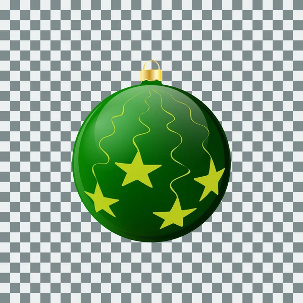 Bola de Navidad - Verde - Diseño decorado . — Vector de stock