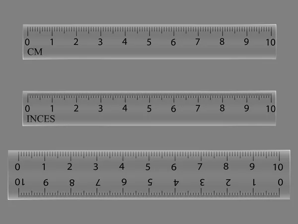 Schule der Messung Kunststoffband von 10 Zentimetern in farbloser Farbe. Vektor-Illustration isoliert auf dem Hintergrund. — Stockvektor