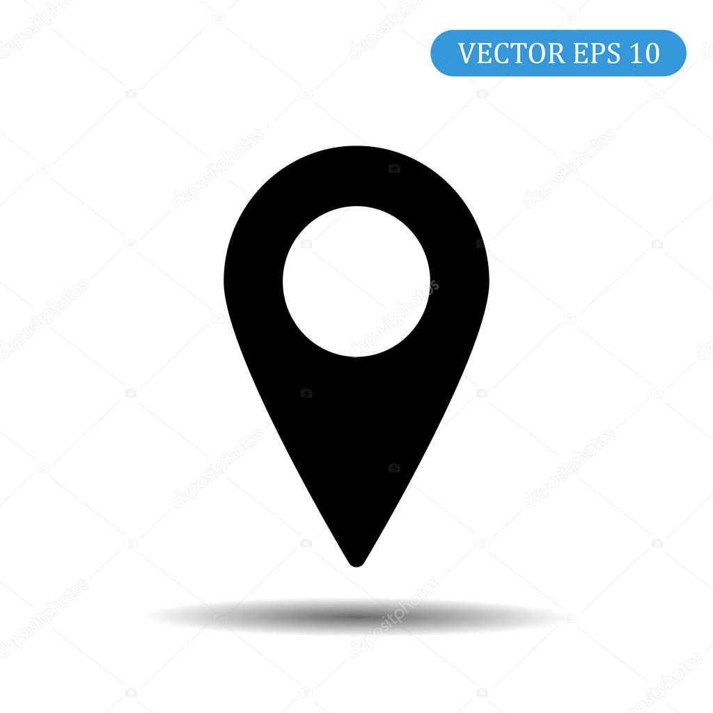 Map pointer icon. GPS location symbol. Flat design style. Vector illustration EPS 10.