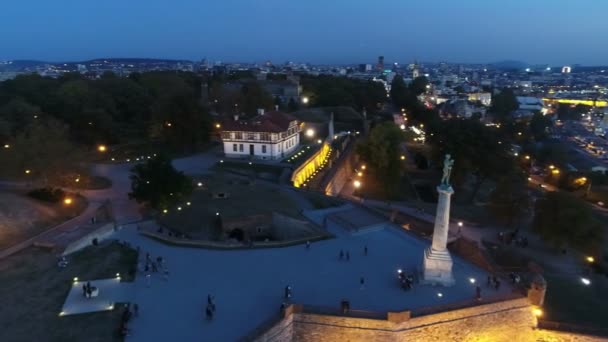 Fortress Aerial View Dusk — Stock Video