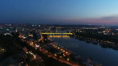 Şehir panorama 360 gece hava 3