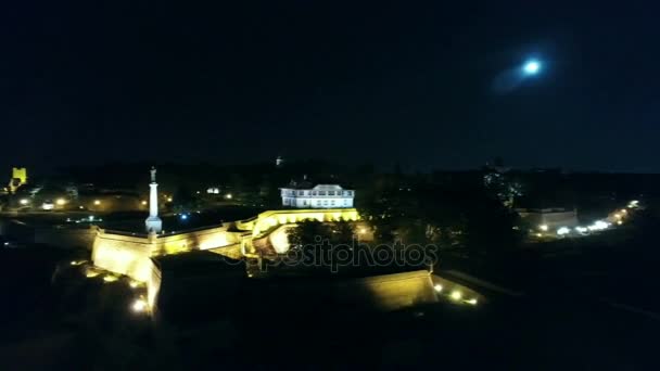 Вид Воздуха Город Ночью — стоковое видео