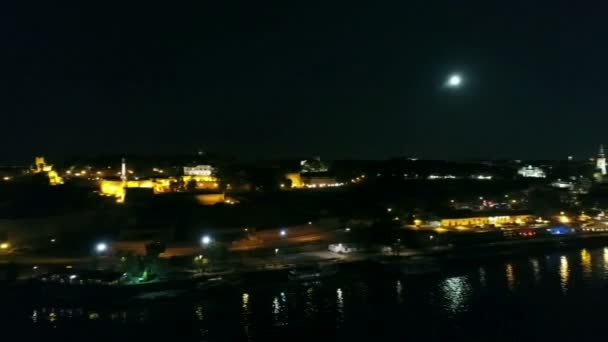 Şehir Manzarası Gecenin Havadan Görünümü — Stok video