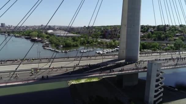 Vista Aérea Maratón Belgrado 2018 — Vídeo de stock