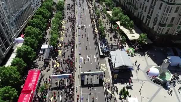 Belgrad Maratonu 2018 Bitiş — Stok video