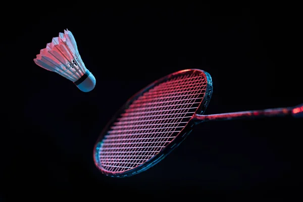 Badminton action , Badminton shuttlecock, Fast Shuttlecock — Stock Photo, Image