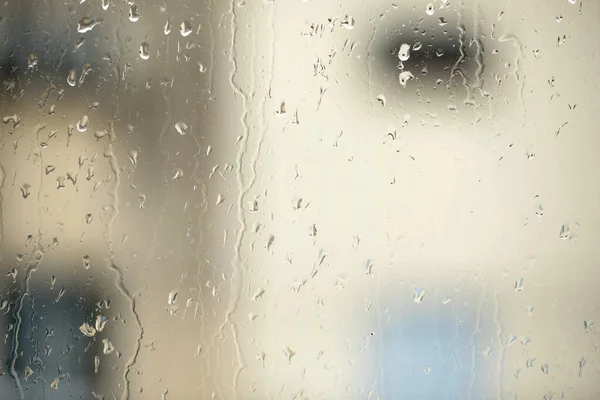 Krople Deszczu Szkło Wieczorem — Zdjęcie stockowe