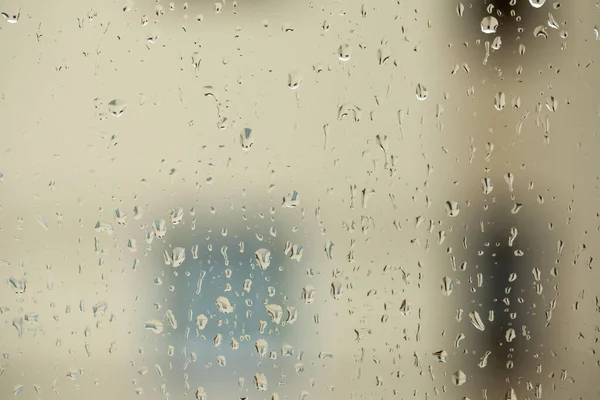 Regentropfen Auf Das Glas Abend — Stockfoto