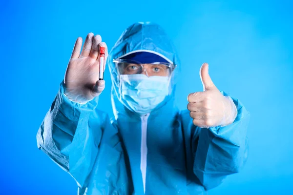 Test Tube Coronavirus Hands Medical Scientist — Photo