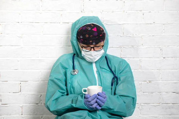 Infirmière Médecin Contrarié Triste Fatigué Médecin Coronavirus Professionnel Santé Fatigué — Photo