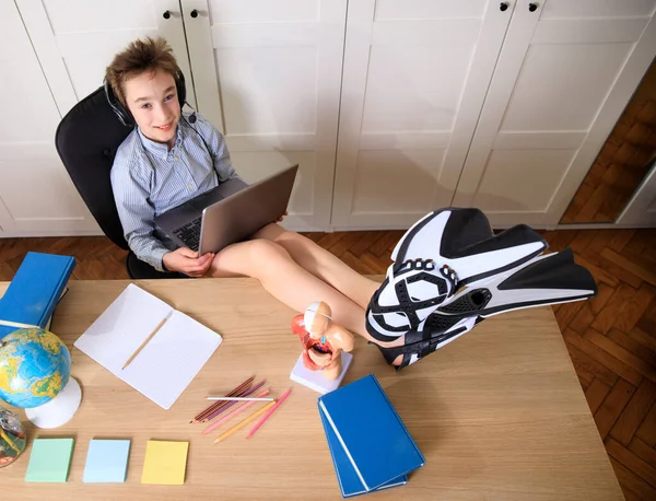 Último Día Del Año Escolar Voy Bucear Esperando Las Vacaciones —  Fotos de Stock