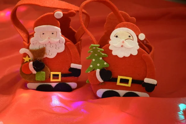 Santa Claus Árbol Navidad Con Regalos — Foto de Stock