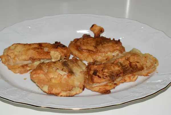 Gebakken Vis Beslag Met Friet — Stockfoto