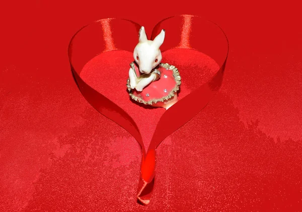 Kırmızı Kalpli Sevgililer Günü Arkaplanı — Stok fotoğraf