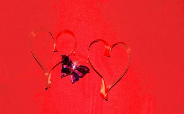 Fondo San Valentín Con Corazones Rojos — Foto de Stock
