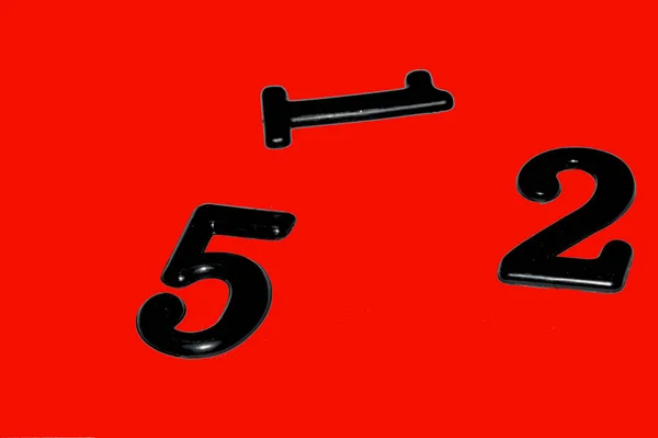 Black Numbers Red Background — Stock Photo, Image