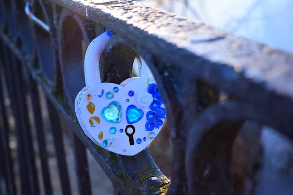 lovers \' padlock on the bridge