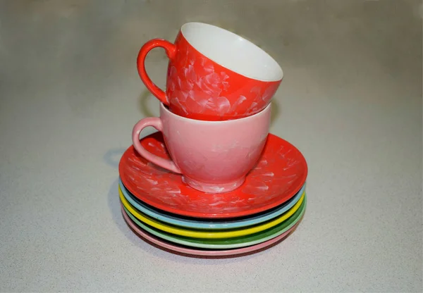 Coffee Cup Photo Cup Tea Set — Stock Photo, Image
