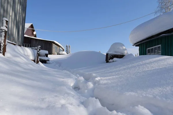 Kırsal Kesimde Karlı Kış — Stok fotoğraf