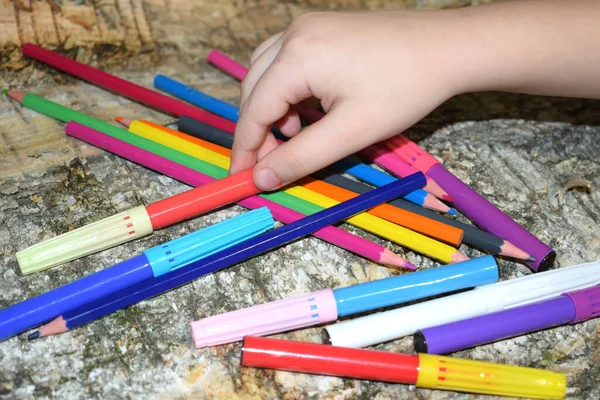 Hand Color Pencils — Stock Photo, Image