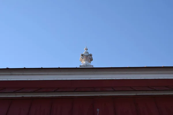 Topf Auf Dem Dach Des Gebäudes — Stockfoto