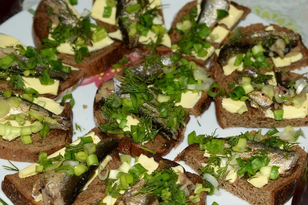 Fish Sandwiches Plate — Stock Photo, Image