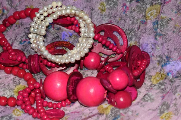 Colorful Beads White Background — Stock Photo, Image