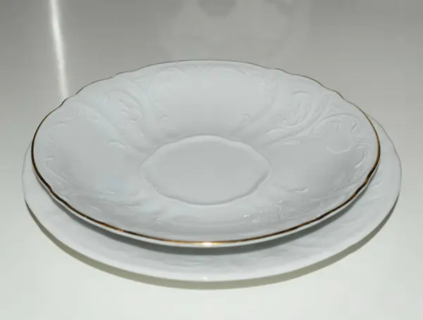 Two Plates White Color — Stock Photo, Image