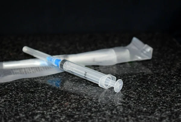 Syringe Dark Background — Stock Photo, Image