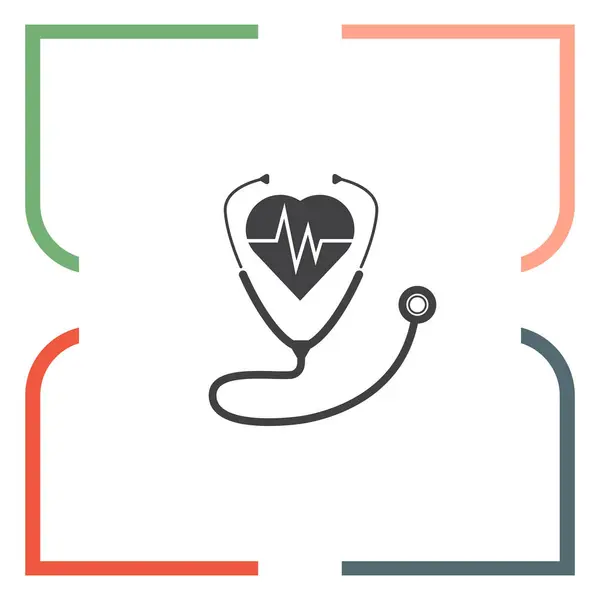 Stethoscope with heartbeat vector icon — Stock Vector © quka 85818794