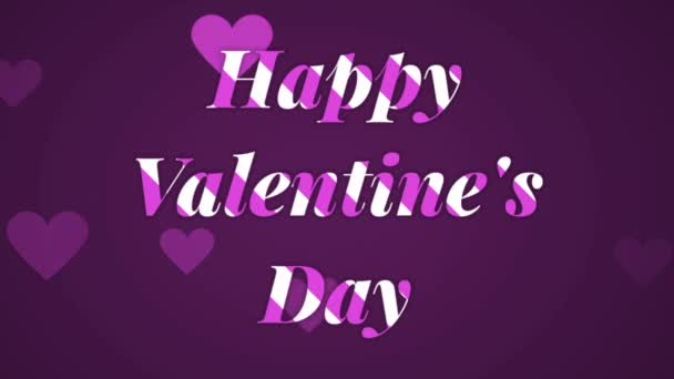 Feliz Día San Valentín Tipografía Símbolo Del Corazón — Vídeos de Stock