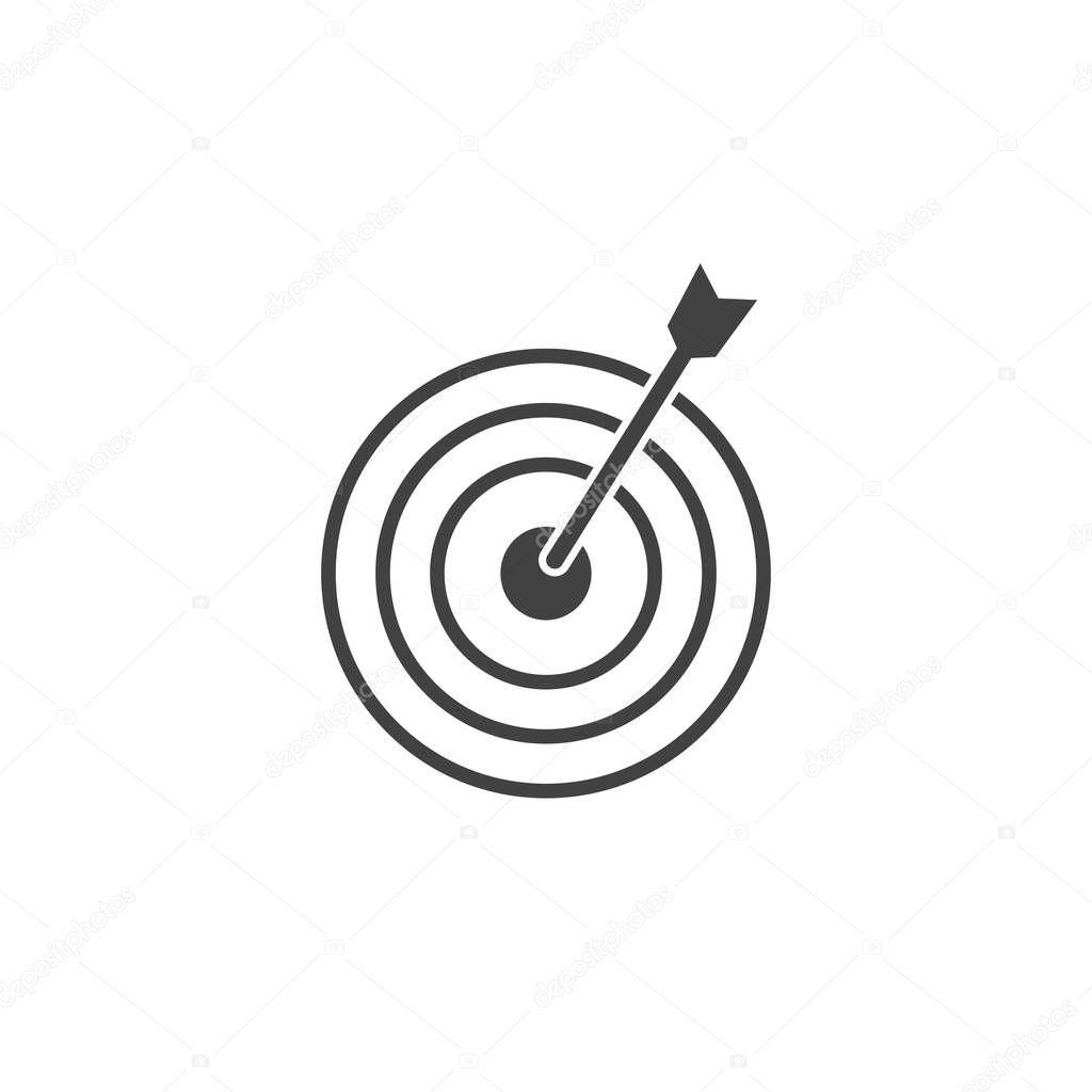 Goal, target icon. Vector illustration, flat design