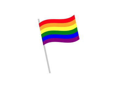 Bayrak, Igbt, gökkuşağı simgesi. Vektör illüstrasyonu, düz tasarım.