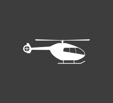 Helikopter, helikopter ikonu. Vektör illüstrasyonu, düz tasarım.
