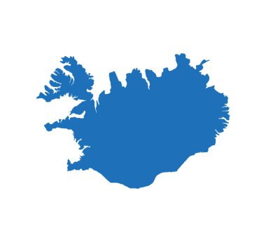 Beyaz arka planda İzlanda haritası. Vektör illüstrasyonu.