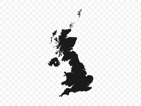 영국 지도가 투명 한 배경 위에 있습니다. 벡터 일러스트. — 스톡 벡터
