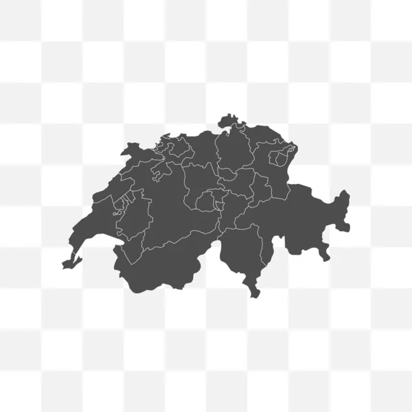 Carte de la Suisse sur fond transparent. Illustration vectorielle . — Image vectorielle