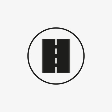 Otoyol, yol, seyahat ikonu. Vektör illüstrasyonu, düz tasarım.