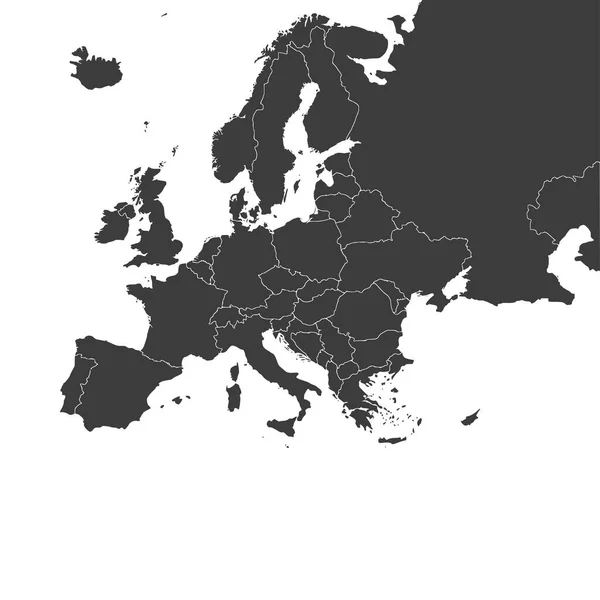Mapa de Europa con fronteras nacionales, ilustración vectorial . — Vector de stock
