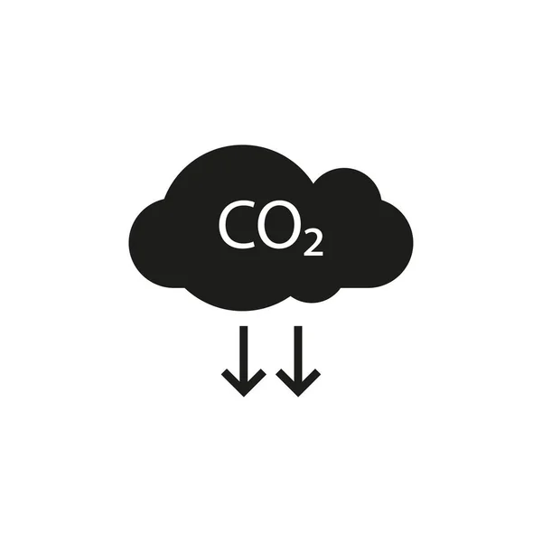 Co2, ecologie, pictograma cloud. Ilustrație vectorială, design plat . — Vector de stoc