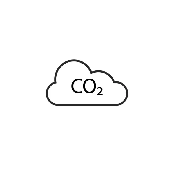 Co2, ekologi, ikon awan. Vektor ilustrasi, desain datar . - Stok Vektor