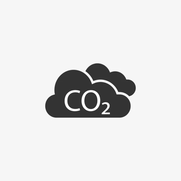 Co2, ecologie, wolk icoon. Vector illustratie, plat ontwerp. — Stockvector