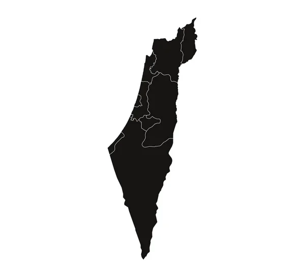 Mapa de Israel, mapa da fronteira dos estados. Ilustração vetorial . — Vetor de Stock